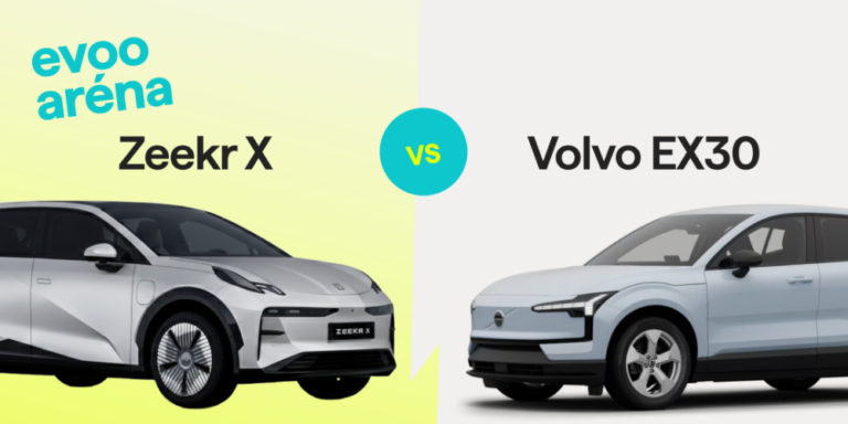 EVOO Aréna. Srovnání modelů Zeekr X a Volvo EX30.