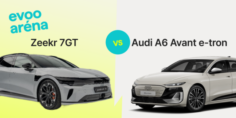 EVOO Aréna. Souboj modelů Zeekr 7GT Privilege a Audi S6 Avant e-tron.